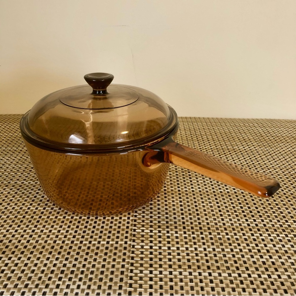 CORNINGWARE Vision 1.5L Pot with Lid Amber Vintage